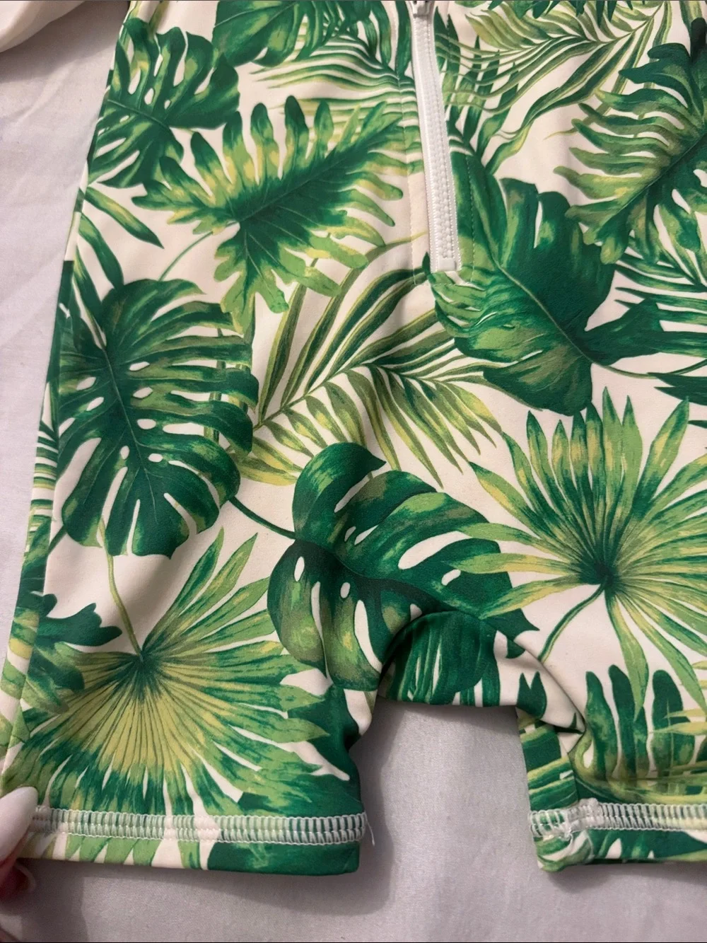 Janie and Jack tropical leaf Rash Guard One-Piece Swimsuit 12-18 months